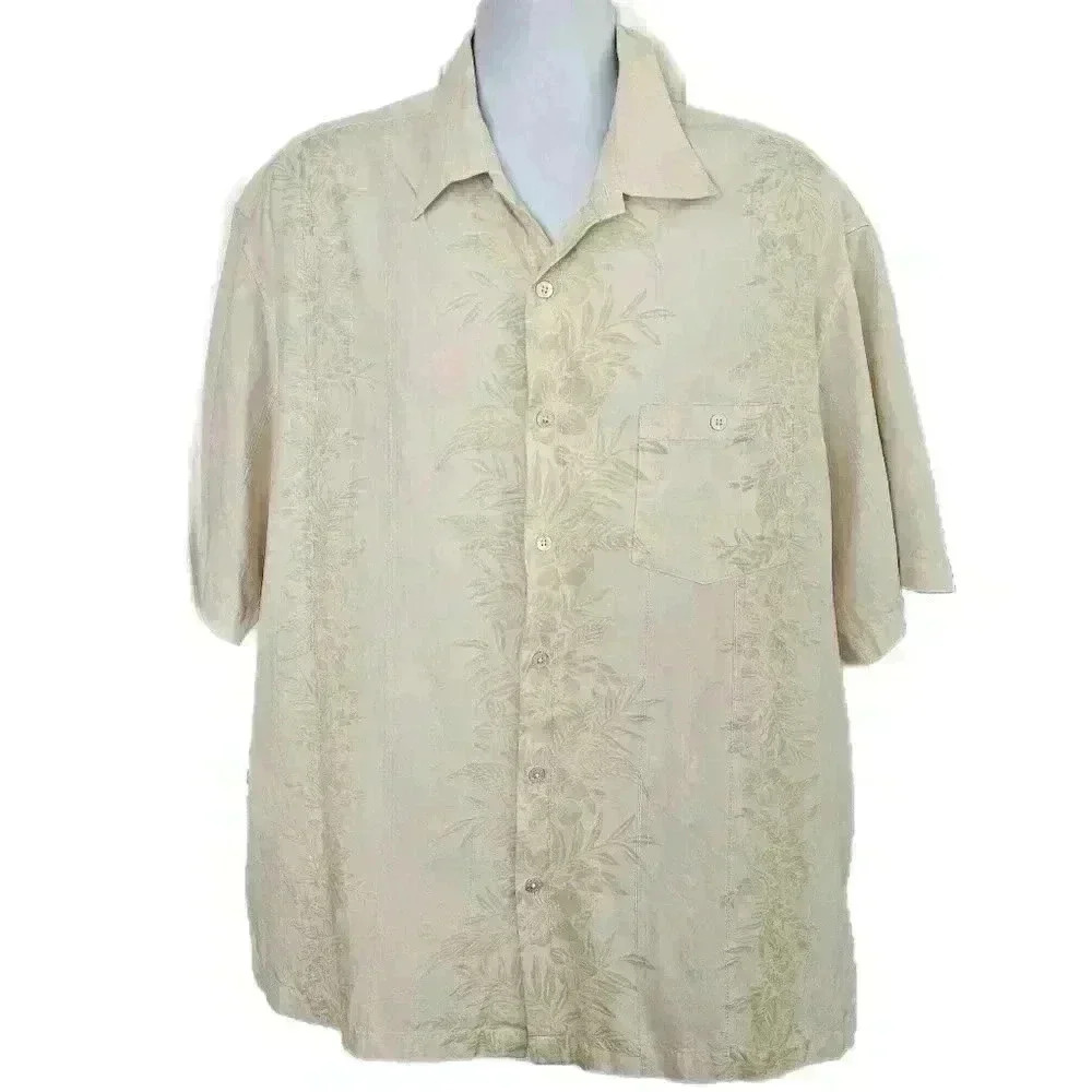 Torri Richards Honolulu Cream Colored Button Up Shirt 2XL